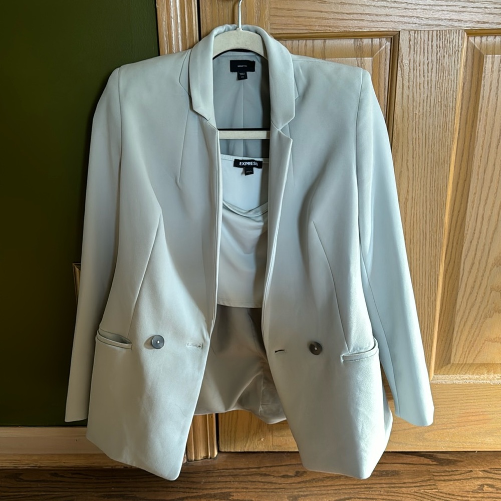 Matching Set! Express Twill Blazer and Cropped Cami